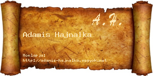 Adamis Hajnalka névjegykártya